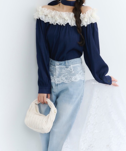 TITTY&CO.（ティティーアンドコー）の「ウエストレースデニムパンツ（デニムパンツ・レディース・ブルー・MEDIUM/SMALL）」の16枚目の写真