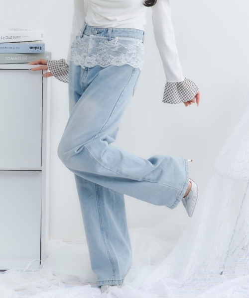 TITTY&CO.（ティティーアンドコー）の「ウエストレースデニムパンツ（デニムパンツ・レディース・ブルー・MEDIUM/SMALL）」の14枚目の写真