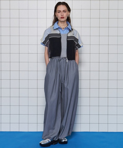 ブラウス シャツ Color Block Half Sleeve Tops/カラーブロックハーフスリーブトップス「MAISON SPECIAL/メゾン Color Block Half Sleeve Tops/カラーブロックハーフスリーブ