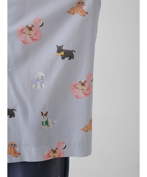 ジェラートピケ　SUMMER DOG柄　シャツ　ハーフパンツ　パジャマ gelato pique パジャマ ルームウェア 「UNISEX」SUMMER DOG総柄