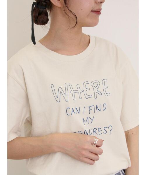 Samansa Mos2（サマンサ モスモス）の「[リサイクルコットン]柄アソートTシャツ（Tシャツ/カットソー・レディース・チャコールグレー/ミント/オフホワイト/キナリ・F）」の3枚目の写真