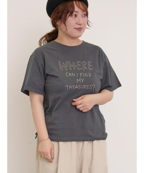 Samansa Mos2（サマンサ モスモス）の「[リサイクルコットン]柄アソートTシャツ（Tシャツ/カットソー・レディース・チャコールグレー/ミント/オフホワイト/キナリ・F）」の13枚目の写真