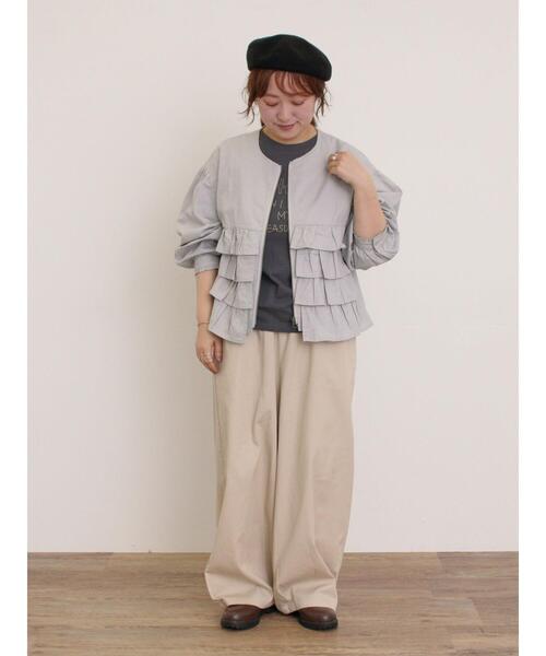 Samansa Mos2（サマンサ モスモス）の「[リサイクルコットン]柄アソートTシャツ（Tシャツ/カットソー・レディース・チャコールグレー/ミント/オフホワイト/キナリ・F）」の14枚目の写真