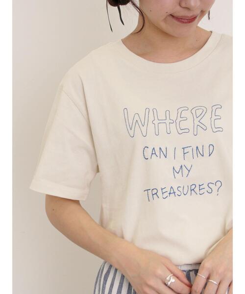 Samansa Mos2（サマンサ モスモス）の「[リサイクルコットン]柄アソートTシャツ（Tシャツ/カットソー・レディース・チャコールグレー/ミント/オフホワイト/キナリ・F）」の15枚目の写真