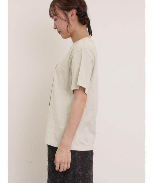 Samansa Mos2（サマンサ モスモス）の「[リサイクルコットン]柄アソートTシャツ（Tシャツ/カットソー・レディース・チャコールグレー/ミント/オフホワイト/キナリ・F）」の19枚目の写真