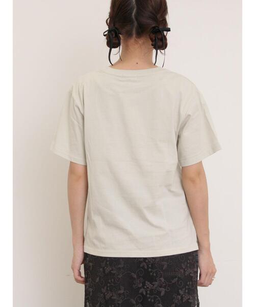 Samansa Mos2（サマンサ モスモス）の「[リサイクルコットン]柄アソートTシャツ（Tシャツ/カットソー・レディース・チャコールグレー/ミント/オフホワイト/キナリ・F）」の20枚目の写真