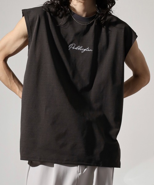 FUNALIVE（ファンアライブ）の「ストレッチワイドノースリーブTシャツ（タンクトップ・メンズ・ブラック/オフホワイト/スミクロ/ブラック系その他2/ホワイト/ライトブラック・L/LL/M）」の4枚目の写真