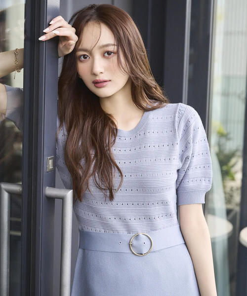 PROPORTION BODY DRESSING ボーダー編みニットワンピース プロポーションボディドレッシング PROPORTION BODY DRESSING