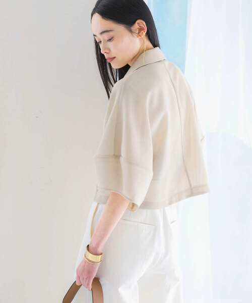 URBAN RESEARCH ROSSO WOMEN（アーバンリサーチ　ロッソ）の「『InRed6月号掲載』ウォッシャブルメッシュジャケット（その他アウター・レディース・ベージュ/ブラック・FREE）」の3枚目の写真