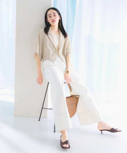 URBAN RESEARCH ROSSO WOMEN（アーバンリサーチ　ロッソ）の「『InRed6月号掲載』ウォッシャブルメッシュジャケット（その他アウター・レディース・ベージュ/ブラック・FREE）」の7枚目の写真