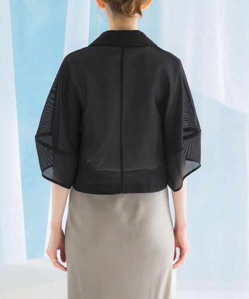 URBAN RESEARCH ROSSO WOMEN（アーバンリサーチ　ロッソ）の「『InRed6月号掲載』ウォッシャブルメッシュジャケット（その他アウター・レディース・ベージュ/ブラック・FREE）」の13枚目の写真