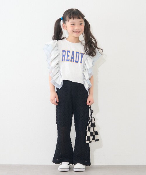 CIAOPANIC TYPY（チャオパニックティピー）の「【KIDS】【GOOD HOLIDAY】透かし編みフレアパンツ（その他パンツ・キッズ・オフホワイト/ブラック/ベージュ・SMALL/MEDIUM/LARGE/XX-LARGE/X-LARGE）」の11枚目の写真