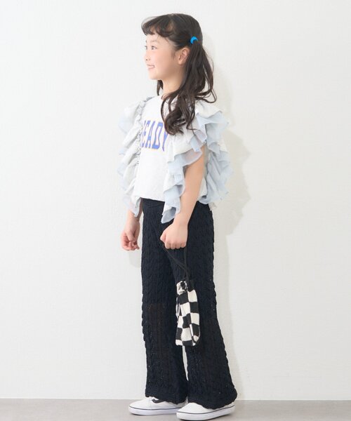 CIAOPANIC TYPY（チャオパニックティピー）の「【KIDS】【GOOD HOLIDAY】透かし編みフレアパンツ（その他パンツ・キッズ・オフホワイト/ブラック/ベージュ・SMALL/MEDIUM/LARGE/XX-LARGE/X-LARGE）」の12枚目の写真