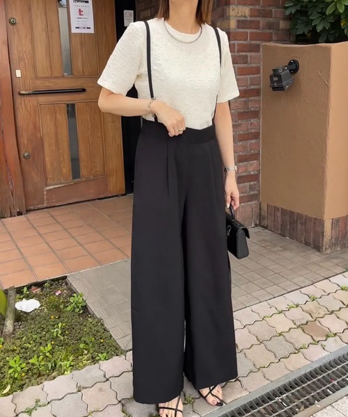 リネン　サスペンダー　サルエルパンツ D*g*y レディース ボトムス テーパードパンツ サルエルパンツ
