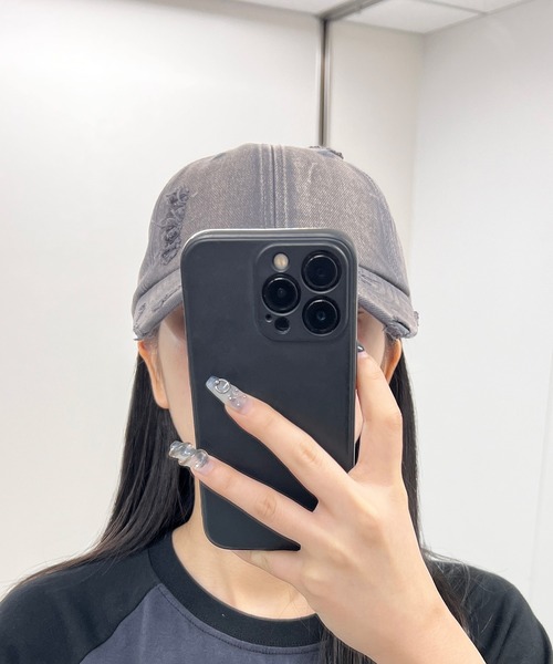 Figments（フィグメンツ）の「ヴィンテージダメージキャップ（キャップ・レディース・ブラック/チャコールグレー・FREE）」の9枚目の写真