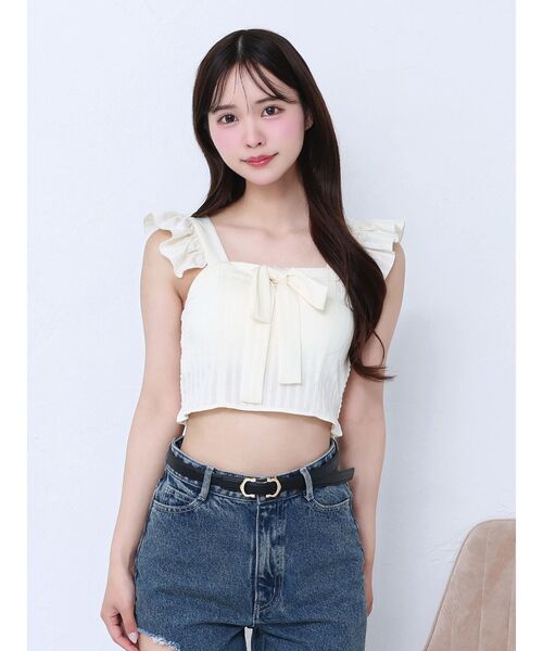 EATME（イートミー）の「フリルリボンノースリーブブラウス（シャツ/ブラウス・レディース・イエロー/ブルー/グレー・FREE）」の10枚目の写真