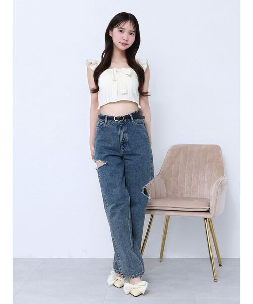 EATME（イートミー）の「フリルリボンノースリーブブラウス（シャツ/ブラウス・レディース・イエロー/ブルー/グレー・FREE）」の13枚目の写真