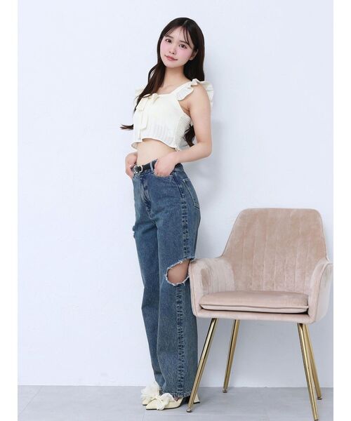 EATME（イートミー）の「フリルリボンノースリーブブラウス（シャツ/ブラウス・レディース・イエロー/ブルー/グレー・FREE）」の15枚目の写真