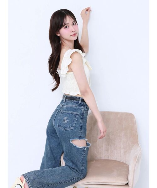 EATME（イートミー）の「フリルリボンノースリーブブラウス（シャツ/ブラウス・レディース・イエロー/ブルー/グレー・FREE）」の16枚目の写真