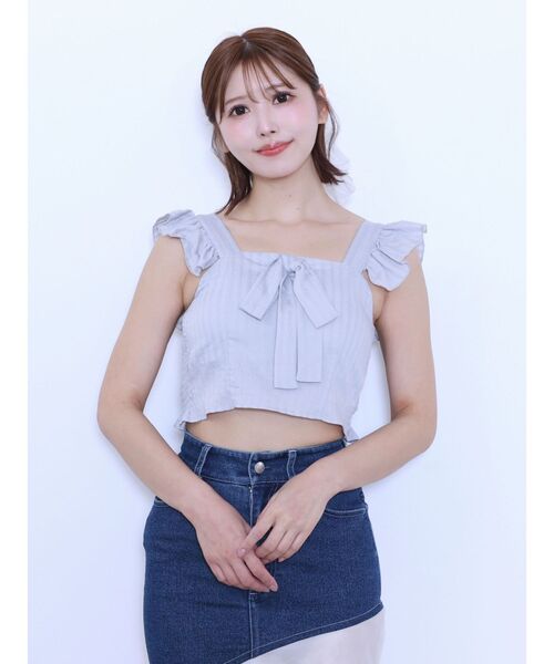 EATME（イートミー）の「フリルリボンノースリーブブラウス（シャツ/ブラウス・レディース・イエロー/ブルー/グレー・FREE）」の18枚目の写真