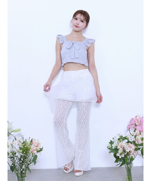 EATME（イートミー）の「フリルリボンノースリーブブラウス（シャツ/ブラウス・レディース・イエロー/ブルー/グレー・FREE）」の21枚目の写真