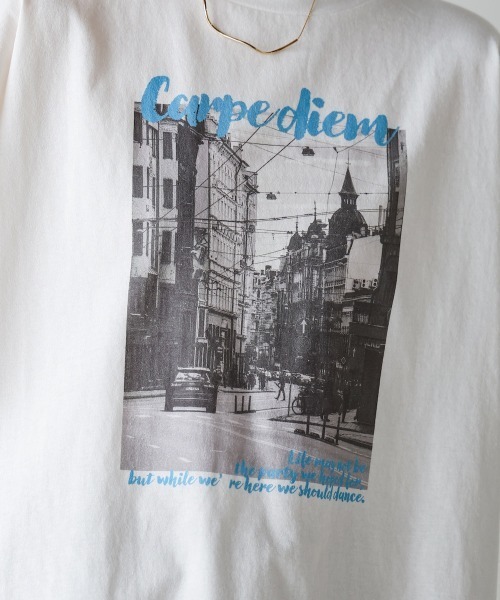 Bou Jeloud（ブージュルード）の「タウンフォトカラーロゴＴシャツ（Tシャツ/カットソー・レディース・オフホワイト/チャコールグレー・38）」の19枚目の写真