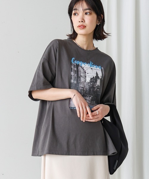 Bou Jeloud（ブージュルード）の「タウンフォトカラーロゴＴシャツ（Tシャツ/カットソー・レディース・オフホワイト/チャコールグレー・38）」の16枚目の写真