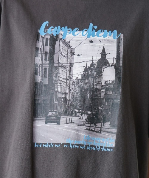 Bou Jeloud（ブージュルード）の「タウンフォトカラーロゴＴシャツ（Tシャツ/カットソー・レディース・オフホワイト/チャコールグレー・38）」の3枚目の写真