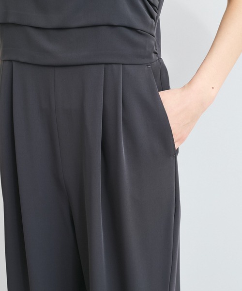 VIS（ビス）の「フロントタックデザインサロペット/オールインワン（サロペット/オーバーオール・レディース・ベージュ/チャコールグレー・FREE）」の14枚目の写真