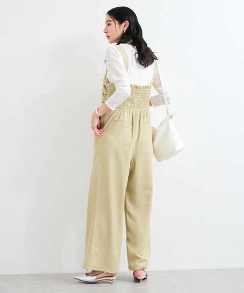 VIS（ビス）の「フロントタックデザインサロペット/オールインワン（サロペット/オーバーオール・レディース・ベージュ/チャコールグレー・FREE）」の21枚目の写真