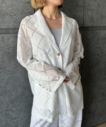 Happy John（ハッピージョン）の「loose over lace jacket/ルーズオーバーレースジャケット（テーラードジャケット）」
