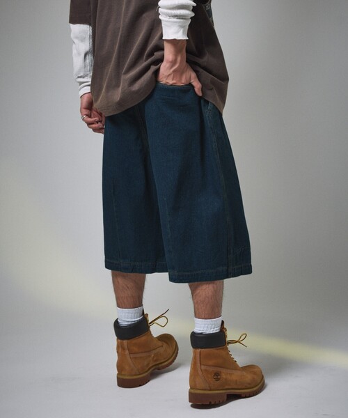 FREAK'S STORE(フリークスストア)の「限定展開 MR HEARTS/ミスターハーツ VINTAGE WASHED DENIM JORTS(デニムパンツ・メンズ・ライトブラック/インディゴブルー/ライトブルー/ブラック・LARGE/MEDIUM/SMALL)」の20枚目の写真