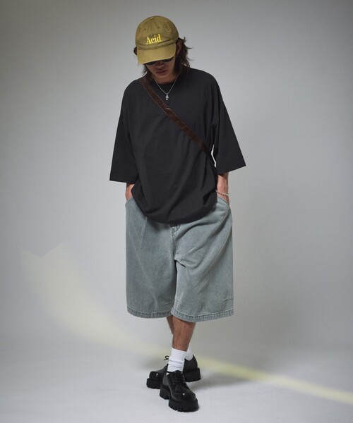 FREAK'S STORE(フリークスストア)の「限定展開 MR HEARTS/ミスターハーツ VINTAGE WASHED DENIM JORTS(デニムパンツ・メンズ・ライトブラック/インディゴブルー/ライトブルー/ブラック・LARGE/MEDIUM/SMALL)」の13枚目の写真