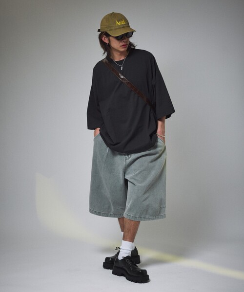 FREAK'S STORE(フリークスストア)の「限定展開 MR HEARTS/ミスターハーツ VINTAGE WASHED DENIM JORTS(デニムパンツ・メンズ・ライトブラック/インディゴブルー/ライトブルー/ブラック・LARGE/MEDIUM/SMALL)」の14枚目の写真