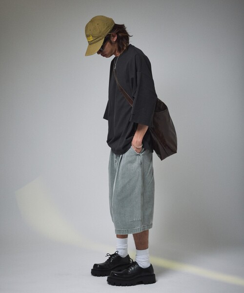 FREAK'S STORE(フリークスストア)の「限定展開 MR HEARTS/ミスターハーツ VINTAGE WASHED DENIM JORTS(デニムパンツ・メンズ・ライトブラック/インディゴブルー/ライトブルー/ブラック・LARGE/MEDIUM/SMALL)」の7枚目の写真