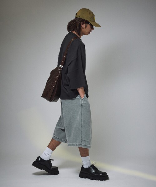 FREAK'S STORE(フリークスストア)の「限定展開 MR HEARTS/ミスターハーツ VINTAGE WASHED DENIM JORTS(デニムパンツ・メンズ・ライトブラック/インディゴブルー/ライトブルー/ブラック・LARGE/MEDIUM/SMALL)」の9枚目の写真