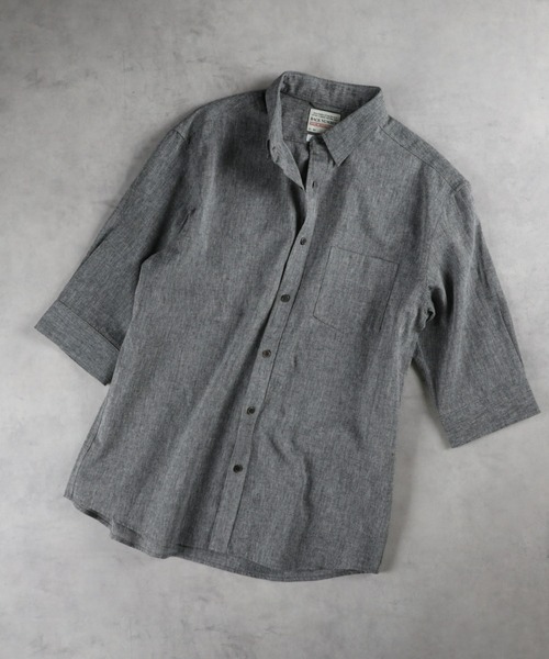 BACK NUMBER(バックナンバー)の「BACK NUMBER(バックナンバー)【メンズ】「COOL MAX」麻混七分シャツ(シャツ/ブラウス・メンズ・ネイビー/ダークグレー/その他5/その他3/その他1/サックスブルー/ホワイト/その他7・S/M/L/XL)」の8枚目の写真