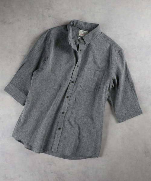 BACK NUMBER(バックナンバー)の「BACK NUMBER(バックナンバー)【メンズ】「COOL MAX」麻混七分シャツ(シャツ/ブラウス・メンズ・ネイビー/ダークグレー/その他5/その他3/その他1/サックスブルー/ホワイト/その他7・S/M/L/XL)」の3枚目の写真
