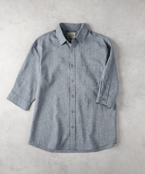 BACK NUMBER(バックナンバー)の「BACK NUMBER(バックナンバー)【メンズ】「COOL MAX」麻混七分シャツ(シャツ/ブラウス・メンズ・ネイビー/ダークグレー/その他5/その他3/その他1/サックスブルー/ホワイト/その他7・S/M/L/XL)」の11枚目の写真