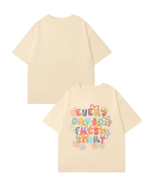 セール】フラワーレタリングTシャツ (SS)（Tシャツ/カットソー）｜HOOK