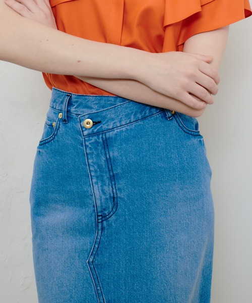 allureville（アルアバイル）の「デニムタイトスカート（デニムスカート・レディース・ライトブルー・1/2）」の3枚目の写真
