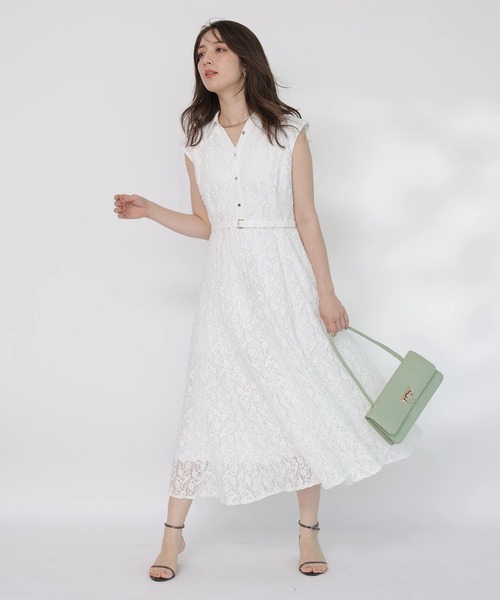 タグ付き♡新品　アプワイザーリッシェ　マチフレアレディレースワンピース　0 白 タグ付き♡新品 アプワイザーリッシェ マチフレアレディレース