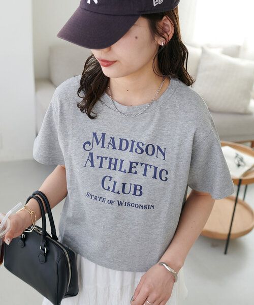 DISCOAT（ディスコート）の「【WEB限定】MADISONコンパクトTシャツ（Tシャツ/カットソー・レディース・カーキ/グレイッシュベージュ/ホワイト/ネイビー/グレー/アイボリー・MEDIUM）」の3枚目の写真