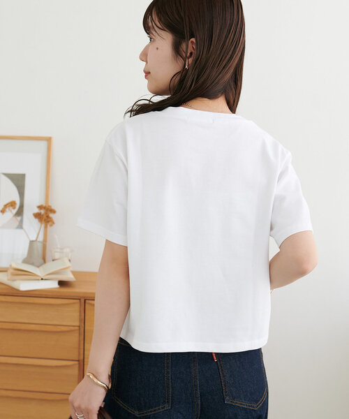 DISCOAT（ディスコート）の「【WEB限定】MADISONコンパクトTシャツ（Tシャツ/カットソー・レディース・カーキ/グレイッシュベージュ/ホワイト/ネイビー/グレー/アイボリー・MEDIUM）」の10枚目の写真
