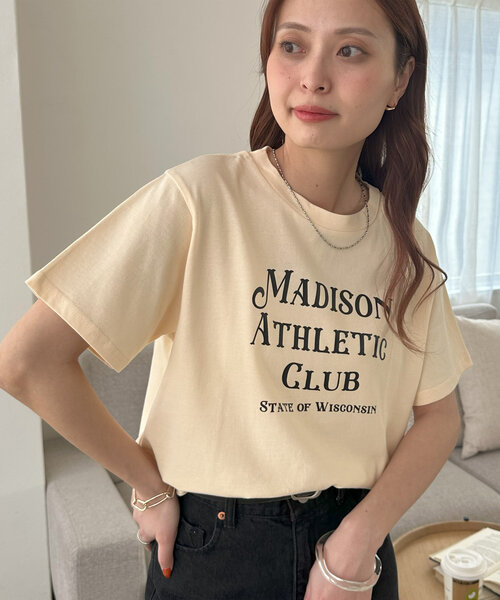 DISCOAT（ディスコート）の「【WEB限定】MADISONコンパクトTシャツ（Tシャツ/カットソー・レディース・カーキ/グレイッシュベージュ/ホワイト/ネイビー/グレー/アイボリー・MEDIUM）」の15枚目の写真