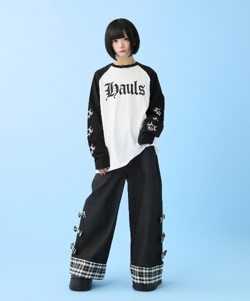 Hauls（ハウルズ）の「通園おりかえしチェックおデニム（デニムパンツ・レディース・ブルー・F）」の3枚目の写真