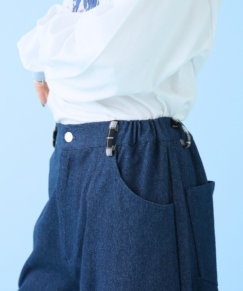 Hauls（ハウルズ）の「通園おりかえしチェックおデニム（デニムパンツ・レディース・ブルー・F）」の6枚目の写真