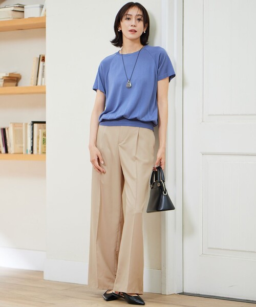 自由区(ジユウク)の「フルダルスパンマイクロピーチワイドストレート パンツ(その他パンツ・レディース・ライトグリーン系/グレー系/ベージュ系・32)」の6枚目の写真