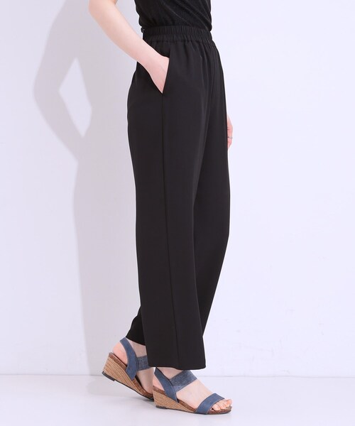 SHOO・LA・RUE（シューラルー）の「【洗える/ひんやり/UV/SS-3L】さらさらぷるんワイドパンツ（その他パンツ・レディース・ブラック/ベージュ/グリーン・01/05/04/03/02/10）」の5枚目の写真