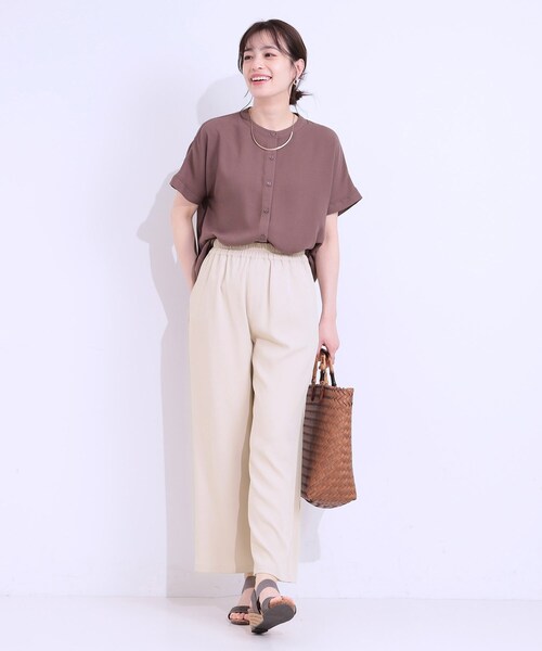 SHOO・LA・RUE（シューラルー）の「【洗える/ひんやり/UV/SS-3L】さらさらぷるんワイドパンツ（その他パンツ・レディース・ブラック/ベージュ/グリーン・01/05/04/03/02/10）」の10枚目の写真